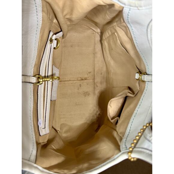 Coach Tote Bag Multicolor Satin Leather Trim Size Large - Picture 5 of 10